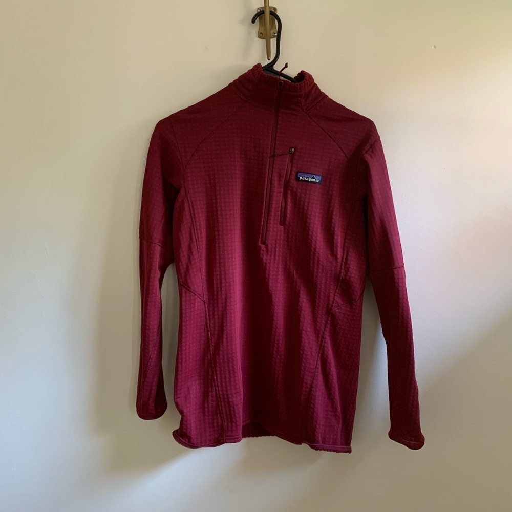Deep red quarter zip jacket